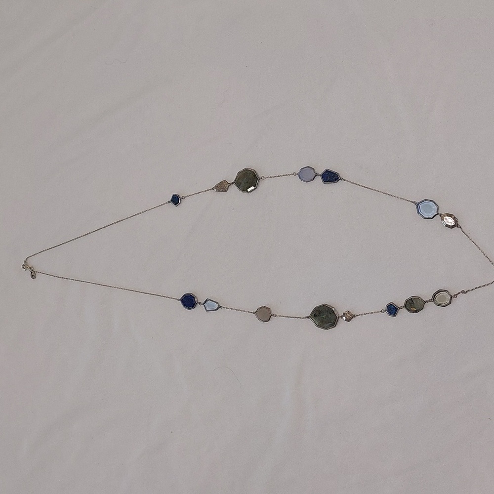 Silpada Blue Lapis, Labrodite,Crystals& Silver Necklace.